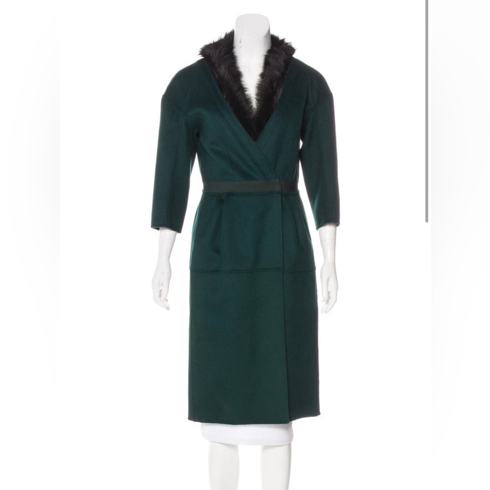 ❌SOLD❌ Nina Ricci Fur-Trimmed Wool Coat, size: M | US6, FR38